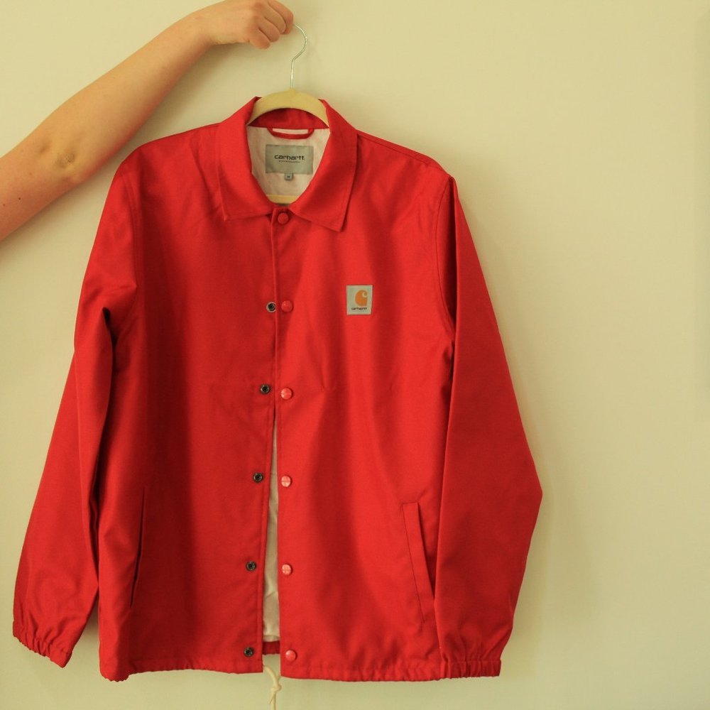 red Carhartt windbreaker